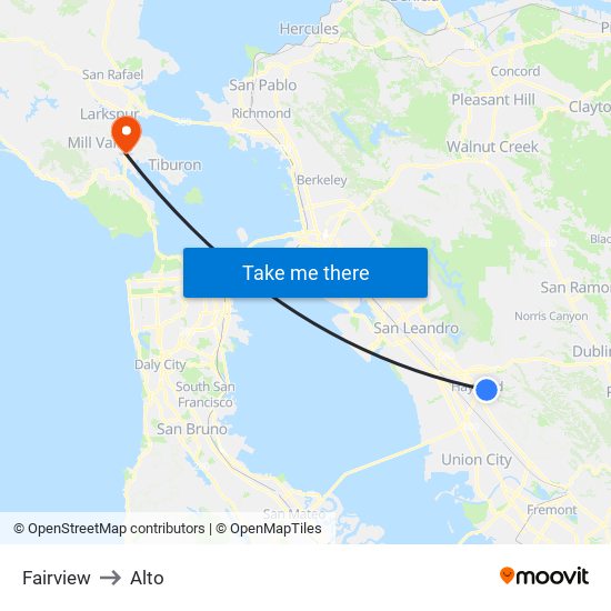 Fairview to Alto map