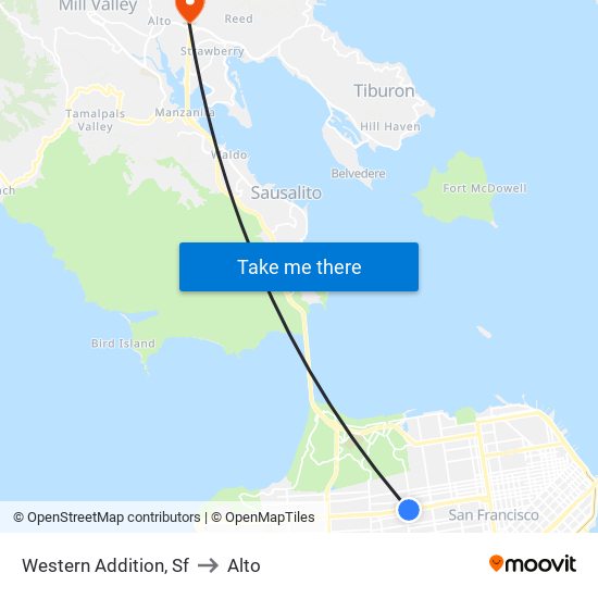 Western Addition, Sf to Alto map