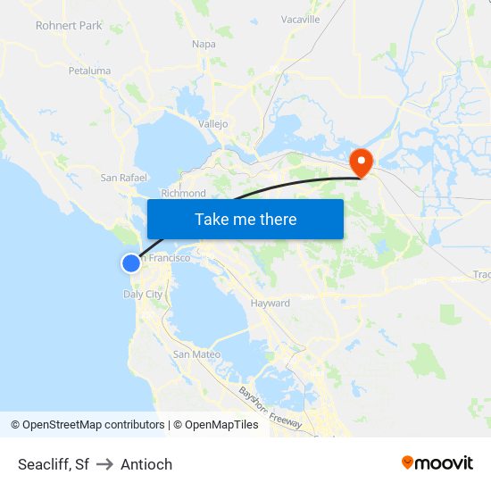 Seacliff, Sf to Antioch map