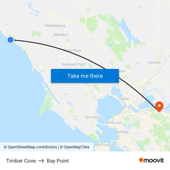 Timber Cove to Bay Point map