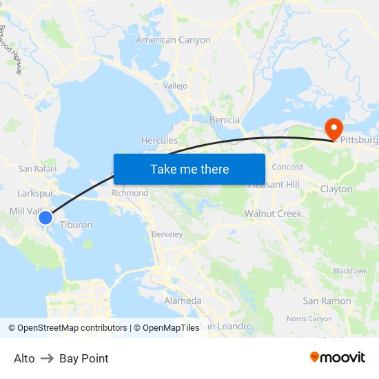 Alto to Bay Point map