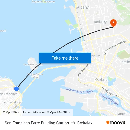 San Francisco Ferry Building Station to Berkeley map