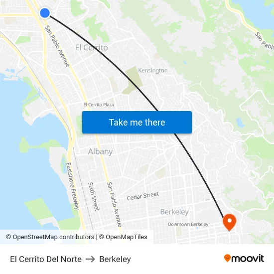 El Cerrito Del Norte to Berkeley map