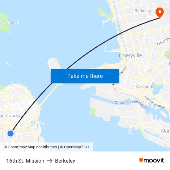 16th St. Mission to Berkeley map