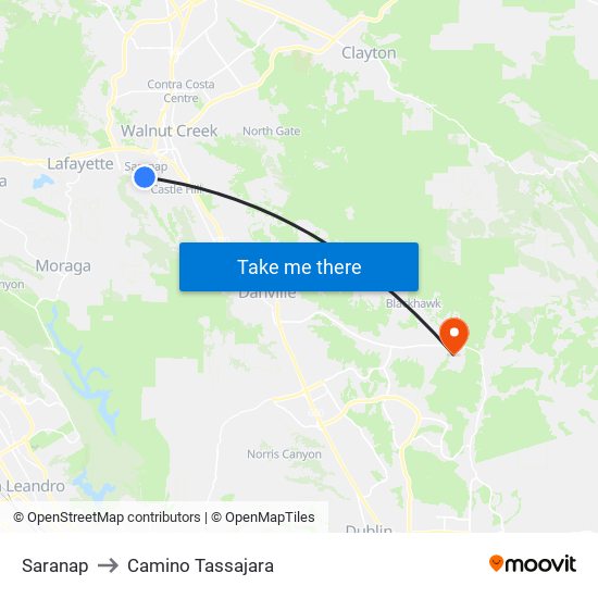 Saranap to Camino Tassajara map