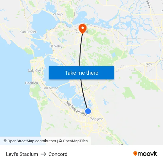 Levi's Stadium to Concord map