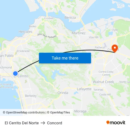 El Cerrito Del Norte to Concord map