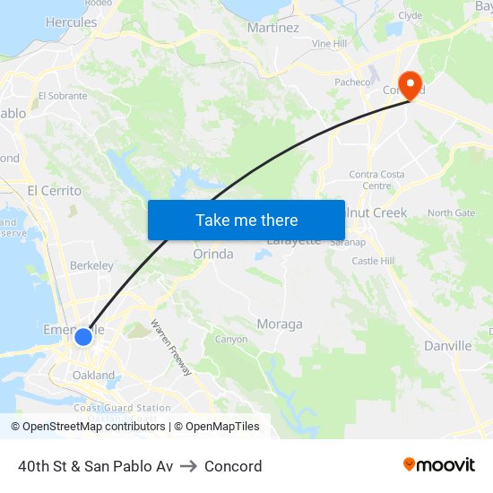 40th St & San Pablo Av to Concord map