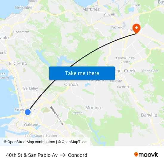 40th St & San Pablo Av to Concord map
