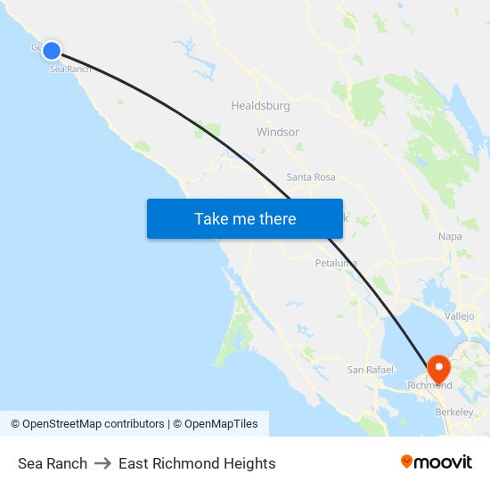 Sea Ranch to East Richmond Heights map