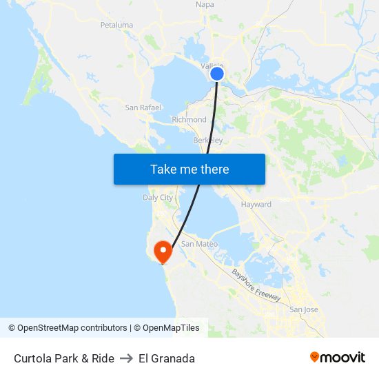 Curtola Park & Ride to El Granada map