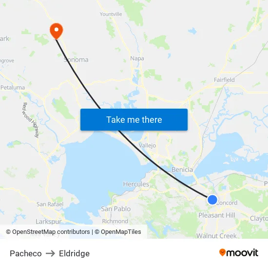 Pacheco to Eldridge map