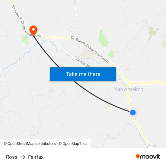 Ross to Fairfax map