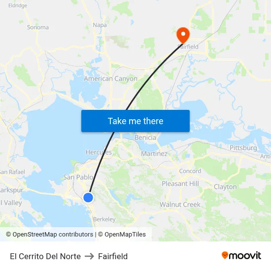El Cerrito Del Norte to Fairfield map