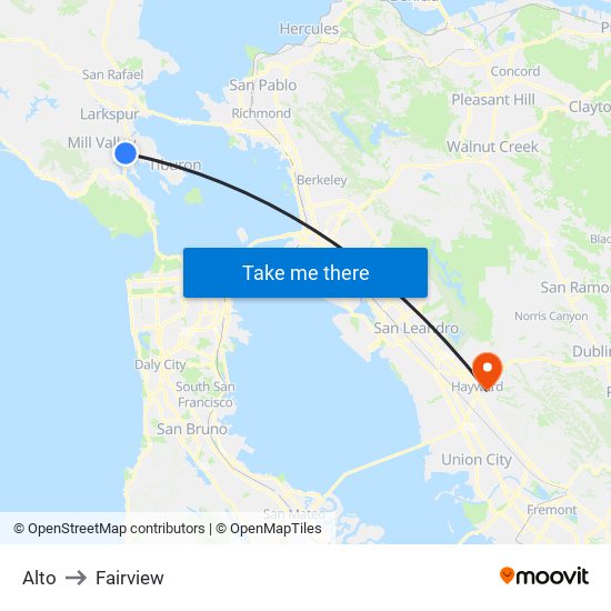 Alto to Fairview map