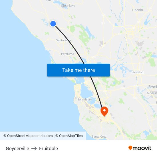 Geyserville to Fruitdale map