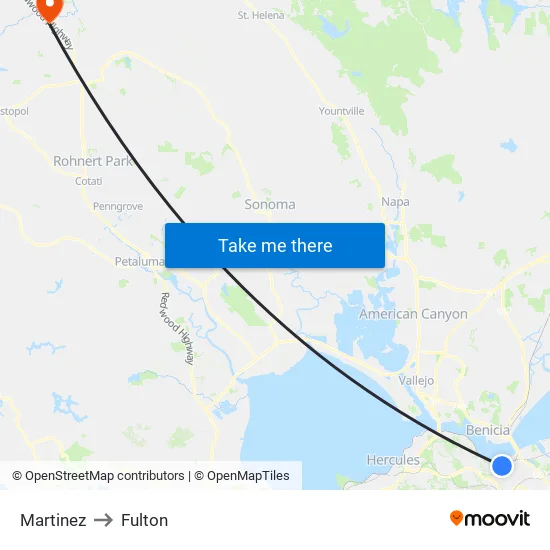 Martinez to Fulton map