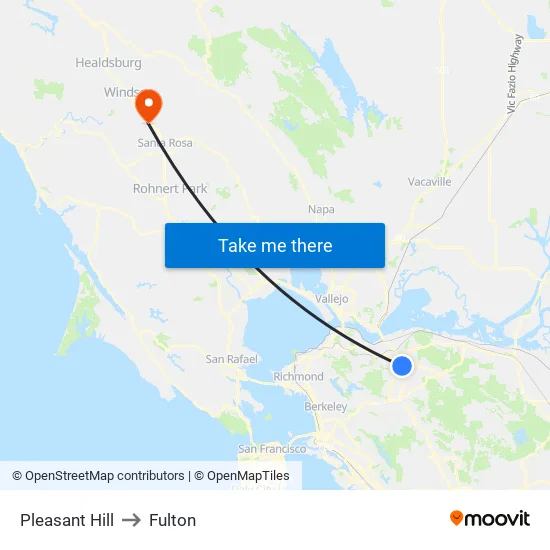 Pleasant Hill to Fulton map