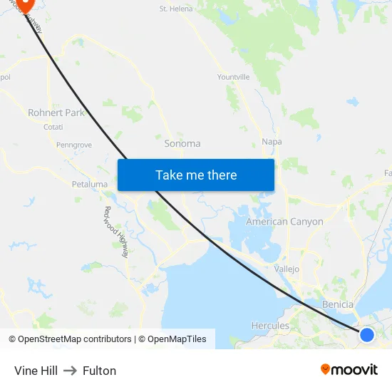 Vine Hill to Fulton map