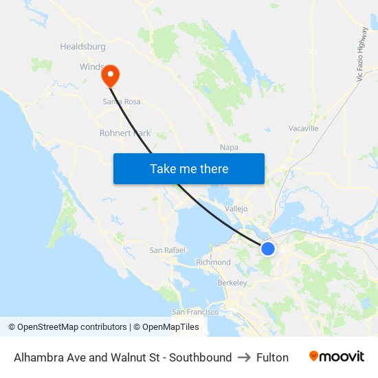 Alhambra Ave and Walnut St - Southbound to Fulton map