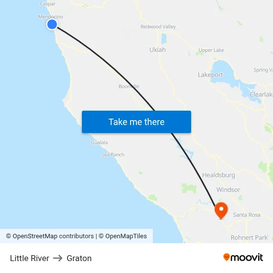 Little River to Graton map