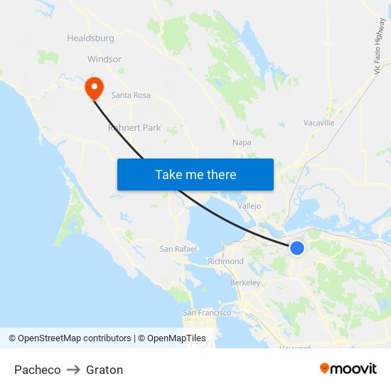 Pacheco to Graton map