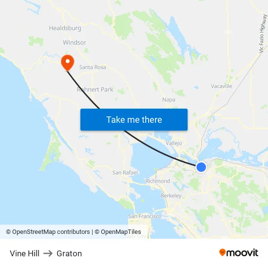 Vine Hill to Graton map