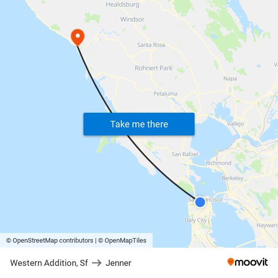 Western Addition, Sf to Jenner map
