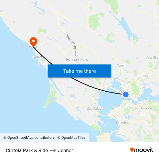 Curtola Park & Ride to Jenner map