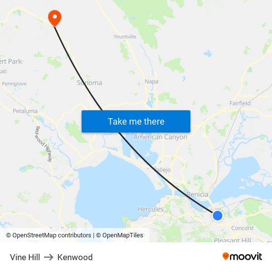 Vine Hill to Kenwood map