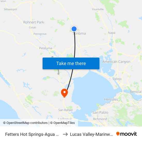 Fetters Hot Springs-Agua Calie to Lucas Valley-Marinwood map