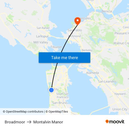 Broadmoor to Montalvin Manor map