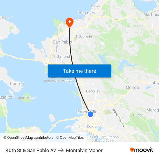 40th St & San Pablo Av to Montalvin Manor map