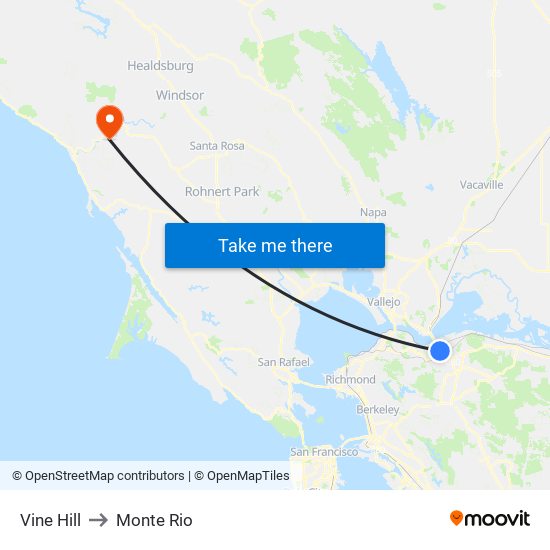 Vine Hill to Monte Rio map