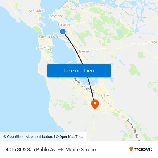 40th St & San Pablo Av to Monte Sereno map