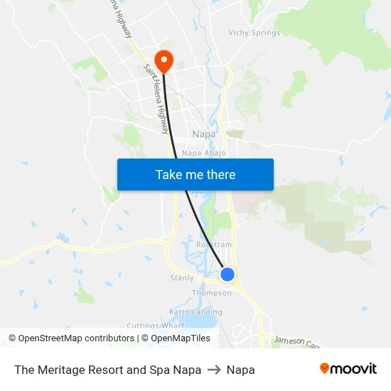 The Meritage Resort and Spa Napa to Napa map