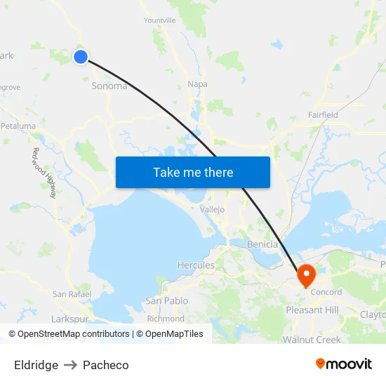 Eldridge to Pacheco map
