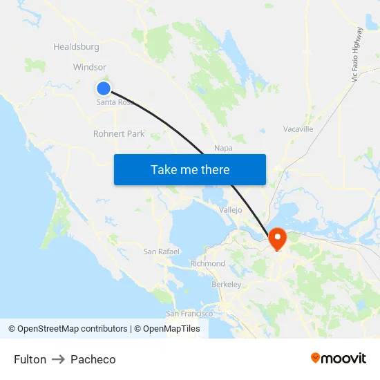 Fulton to Pacheco map