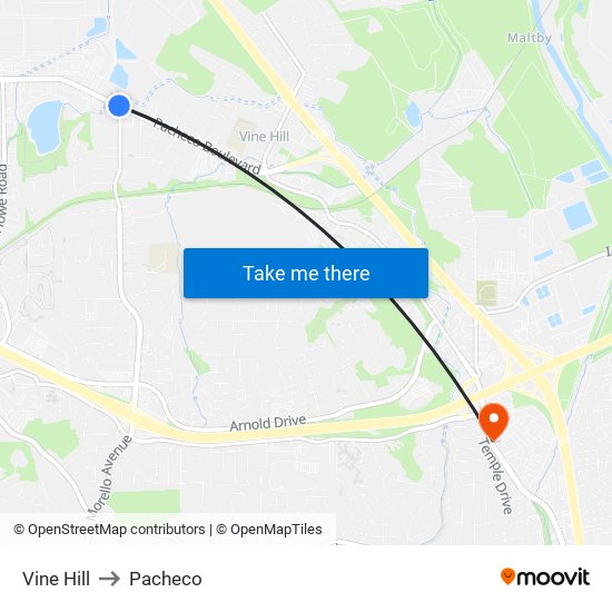 Vine Hill to Pacheco map