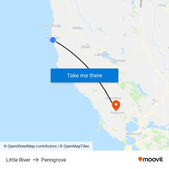 Little River to Penngrove map