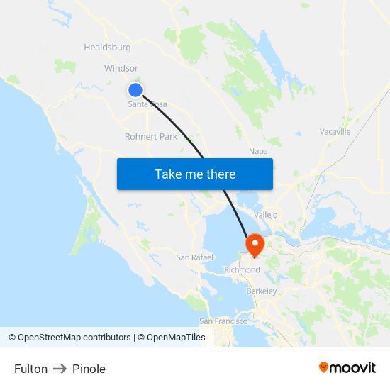 Fulton to Pinole map