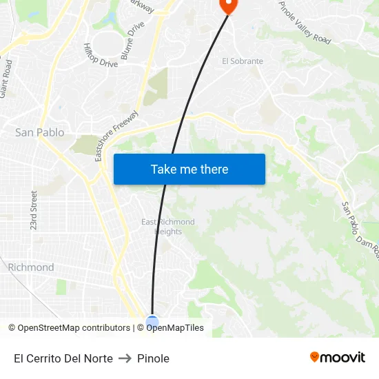 El Cerrito Del Norte to Pinole map