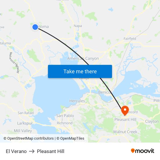 El Verano to Pleasant Hill map