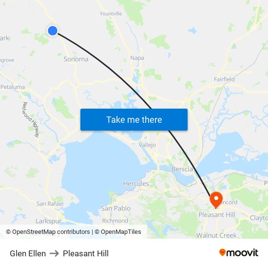 Glen Ellen to Pleasant Hill map