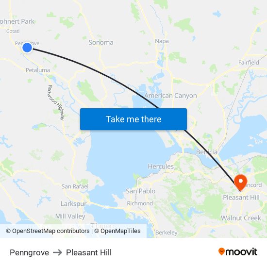 Penngrove to Pleasant Hill map