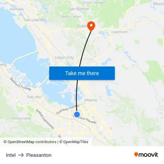 Intel to Pleasanton map