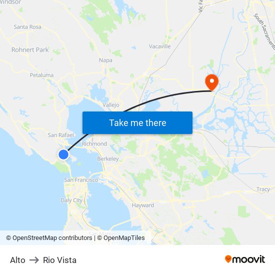 Alto to Rio Vista map