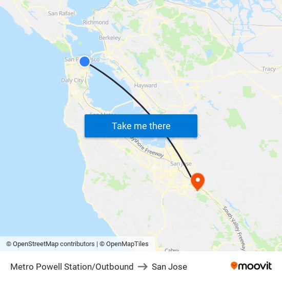 Metro Powell Station/Outbound to San Jose map