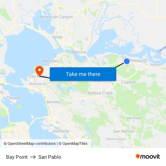 Bay Point to San Pablo map