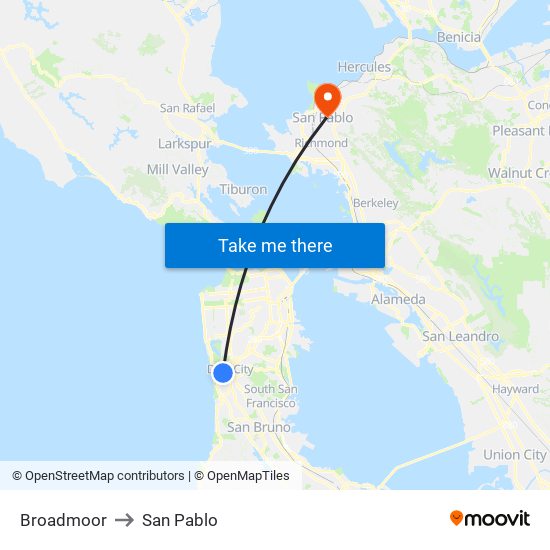 Broadmoor to San Pablo map
